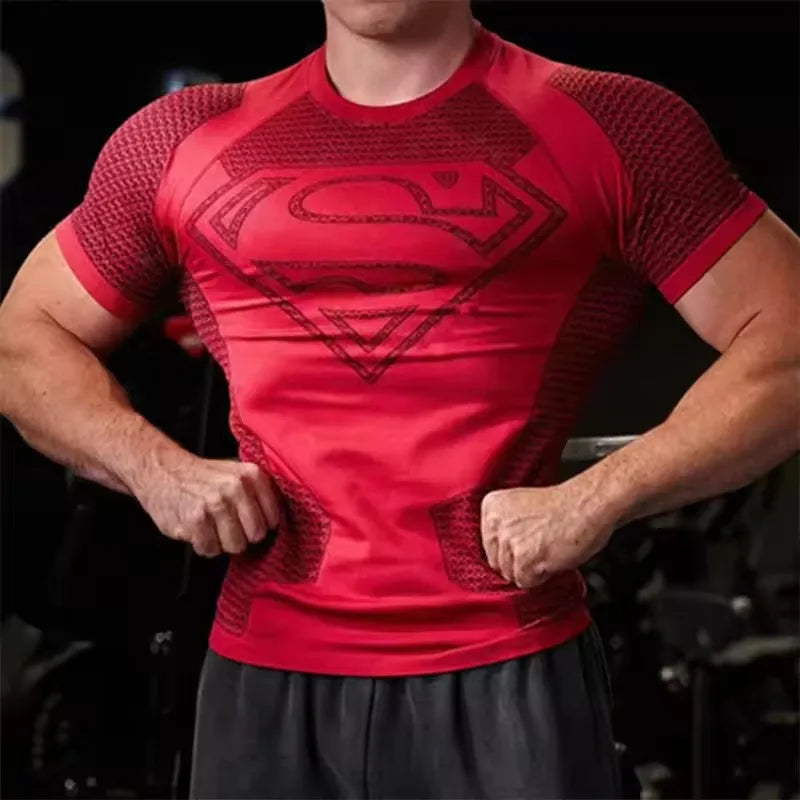 2026 New style Men's High Elastic Quick Dry Sports T-Shirt Tight Workout Breathable Summer Gym Trendy Short sleev tops sudadera