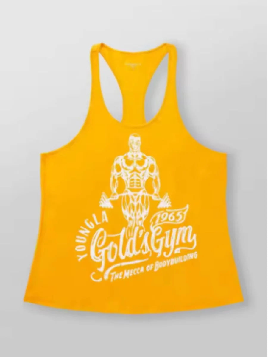 2025 adult explorer vest New men's vest outdoor running training sports fitness quick-drying breathable cotton printed top