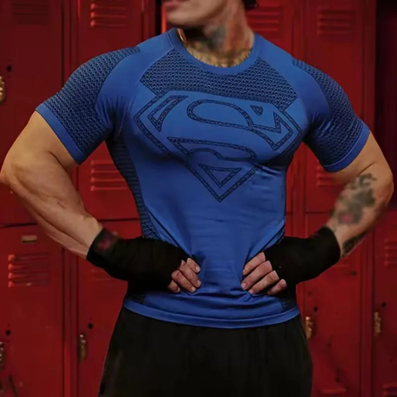2026 New style Men's High Elastic Quick Dry Sports T-Shirt Tight Workout Breathable Summer Gym Trendy Short sleev tops sudadera