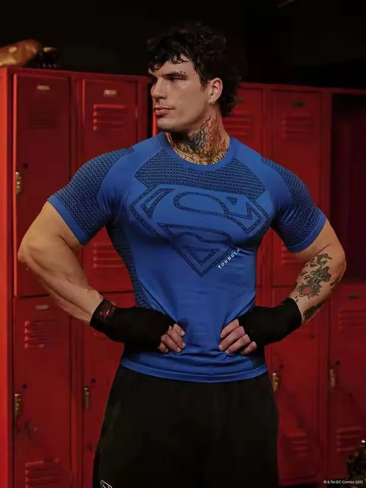 2026 New style Men's High Elastic Quick Dry Sports T-Shirt Tight Workout Breathable Summer Gym Trendy Short sleev tops sudadera