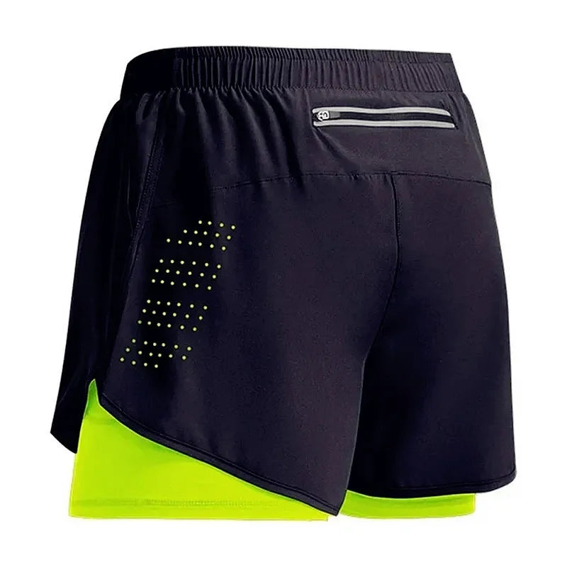 2026New Men's Fitness Training Shorts Summer 2 In 1 Quick Dry Gym Beach Running Double-deck Shorts Outdoor Sportswear Men shorts