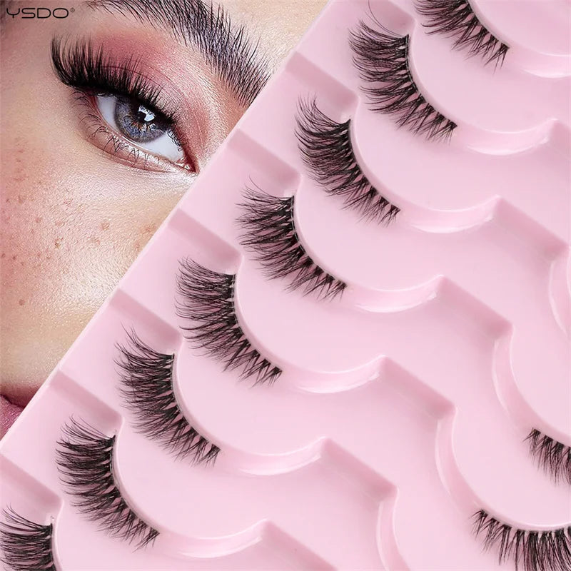 Half Lashes Mink Eyelashes Natural Soft Cat Eye False Eyelashes Long Wispy 3D Mink Lashes Makeup Eyelash Extension Fake Lashes
